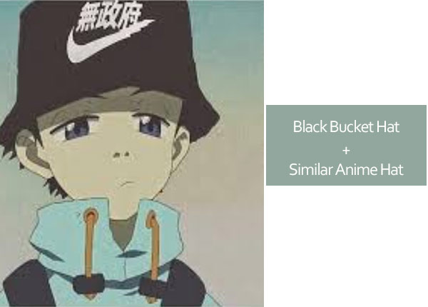 anime with nike very rare bucket hat