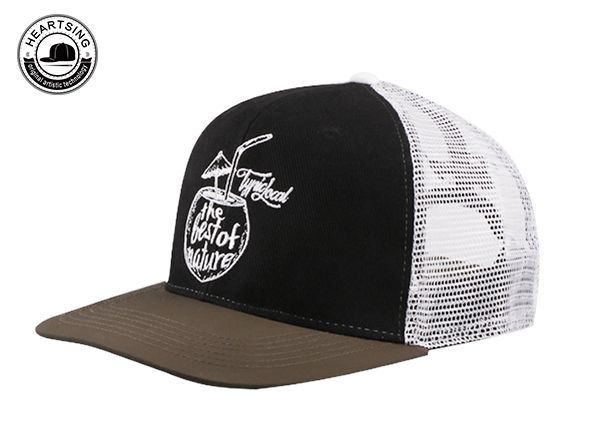 Slant of Custom Breathable 6Panel White Mesh Baseball Cap