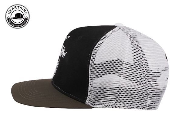 Side of Custom Breathable 6Panel White Mesh Baseball Cap