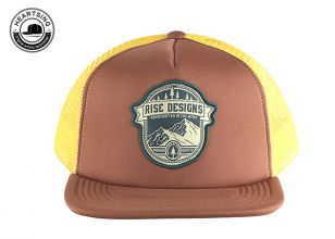 Foam Front Trucker Hat With Patch Custom Old School Vintage Brown Mesh Hats