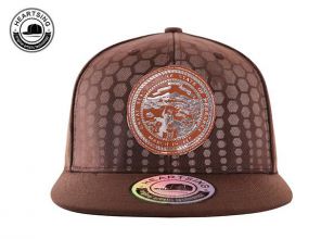 Mens Brown Fitted Snapback Hat Flat Bill Fitted Cap