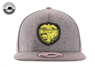 Flat Bseball Cap Custom Grey Embroidery Patch Fleece Hat