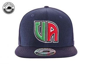 Custom Mens Sports Snapback Hats Acrylic Dark Navy Embroidery Cap