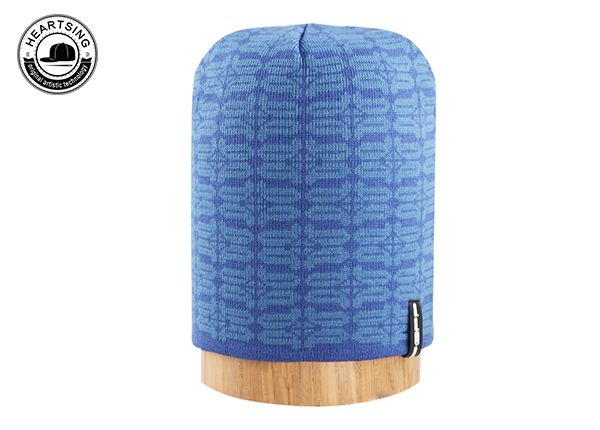 custom beanie hat custom fashion winter blue knitted beanie-b004