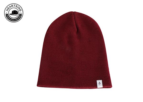 custom beanie hat custom fashion winter wine red knitted beanie-b005
