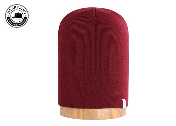 custom beanie hat custom fashion winter wine red knitted beanie-b005