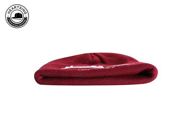custom beanie hat custom fashion winter red knitted beanie-b007