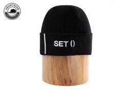 Custom Unisex Cuffed Skull Knit Black Hat Cap-b015