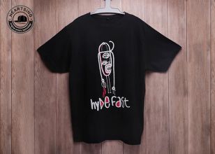 wholesale t shirts custom fashion black cotton print t shirt-tsh006