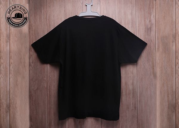 wholesale t shirts custom fashion black cotton print t shirt-tsh006