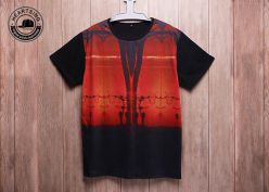 wholesale cheap t shirts custom fashion red black cotton print t shirt-tsh014