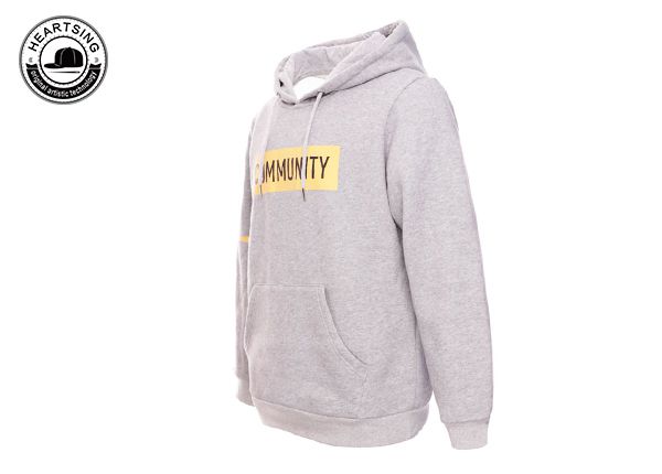 custom pullover hoodies custom fashion gray print hoody-hd002