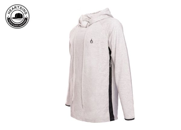 custom pullover hoodies custom fashion light gray print hoody-hd003