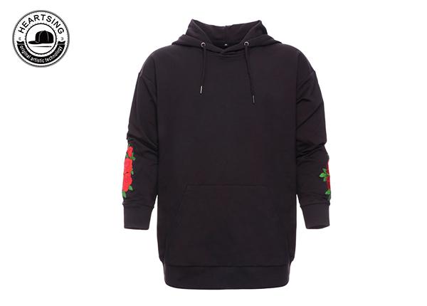 custom pullover hoodies custom fashion trendy black hoody-hd004