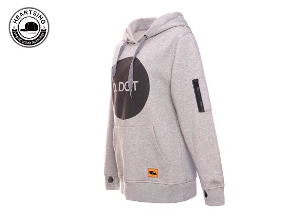 wholesale cheap hoodies custom fashion gray print women hoody-hd010