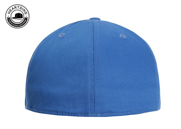 Back of Custom Fitted Blue Baseball Hat