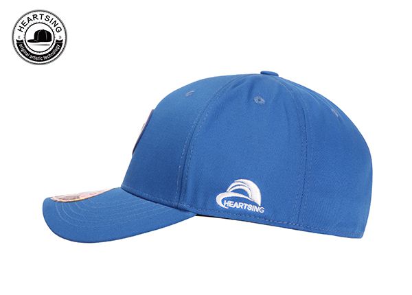 Side of Custom Fitted Blue Baseball Hat