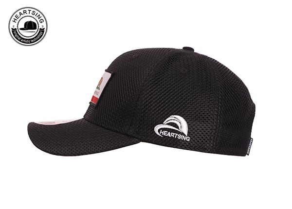 Side of Black Baseball Cap With Leather Strap Closure