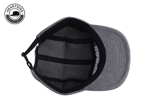 Inside of Custom Grey 5 Panel Strapback Hat