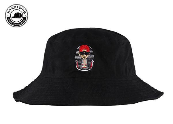 Breathable Bucket Hat Custom Black Cotton Fishing Cap