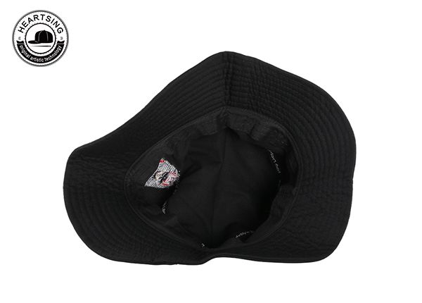 Inside of Black Cotton Breathable Bucket Hat