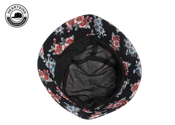 Inside of Black Flower Bucket Hat