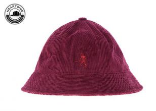 Corduroy Bucket Hat Wine Red Fisherman Embroidered Hats With Top Button