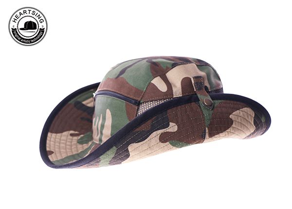 Side of Hunting Camo Bucket Hat With Wide Brim