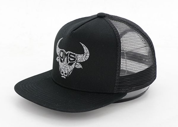 Black Print Black Snapback Cap Trucker Snapback Cap Black