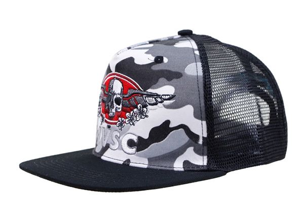 Slant of Applique Hunting Camo Snapback Trucker Cap