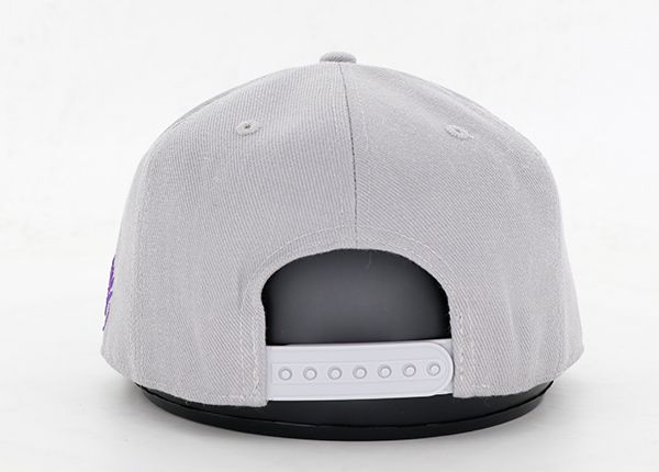 Back of Acrylic 3D Embroidery Grey Snapback Cap