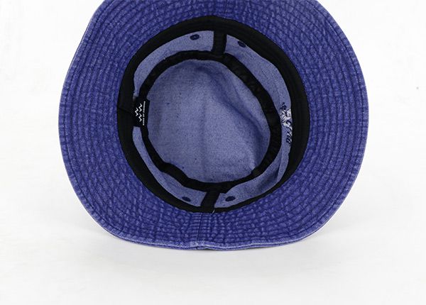 Inside of Custom Blue Mens Denim Bucket Hat