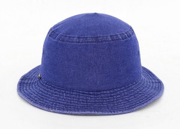 Back of Custom Blue Mens Denim Bucket Hat