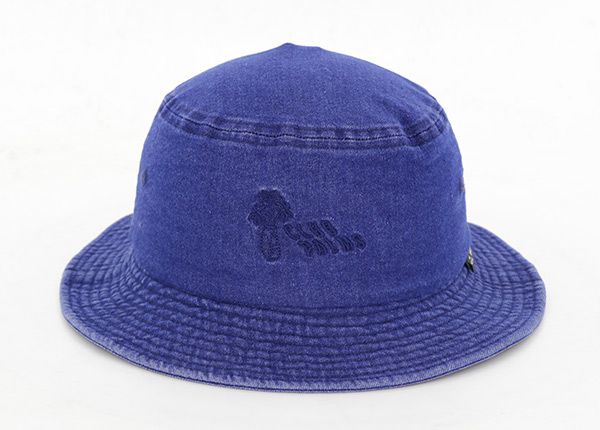 Front of Custom Blue Mens Denim Bucket Hat