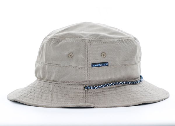 Side of Plain Khaki Polyester Bucket Hat