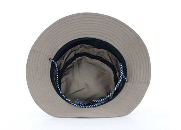 Inside of Plain Khaki Polyester Bucket Hat