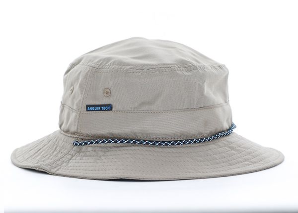 Slant of Plain Khaki Polyester Bucket Hat