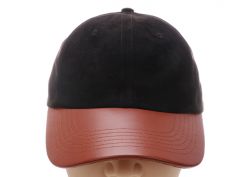 Suede Cap with Leather Strap Custom Two Tone Baseball Cap For Wholesale
