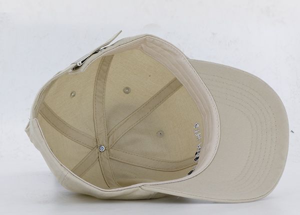 Inside of Custom Plain Grey Baseball Hat With Metal Buckle