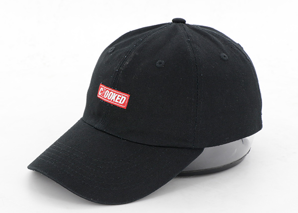 Slant of Custom Black Plain Washed Cotton Dad Hat
