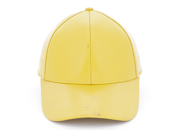 Wholesale Leather Baseball Caps Custom Yellow Blank Leather Baseball Hat