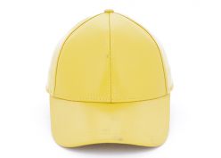 Wholesale Leather Baseball Caps Custom Yellow Blank Leather Baseball Hat