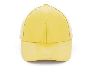 Wholesale Leather Baseball Caps Custom Yellow Blank Leather Baseball Hat