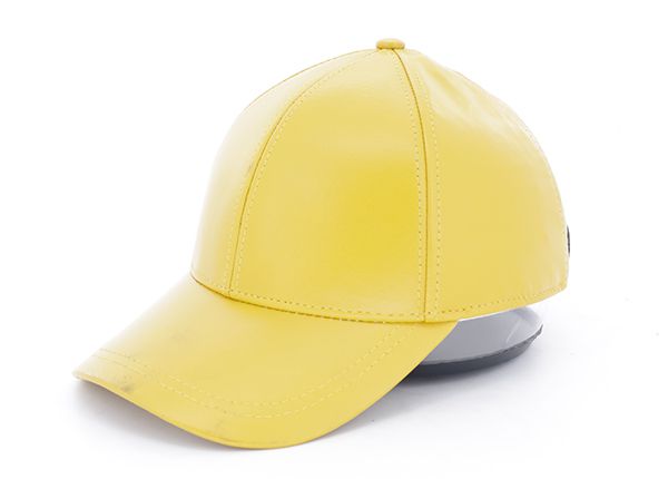 Slant of Custom Yellow Blank Leather Baseball Hat