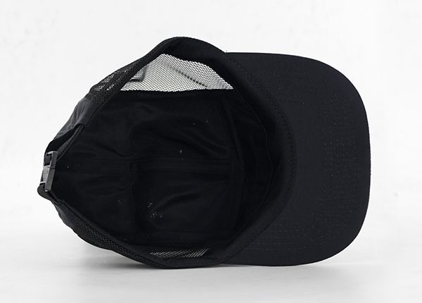 Inside of Custom Black 5 Panel Camper Hat