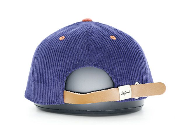 Back of Custom Flat Embroidery 2 Tone Corduroy Snapback Hat