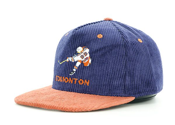 Slant of Custom Flat Embroidery 2 Tone Corduroy Snapback Hat