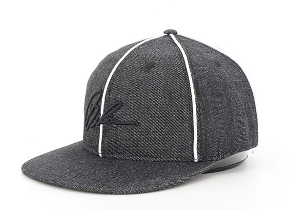 Slant of Mens 3D Embroidery Fitted Denim Snapback