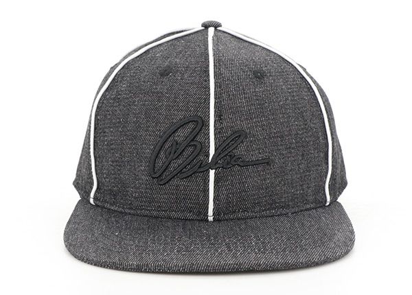 Front of Mens 3D Embroidery Fitted Denim Snapback