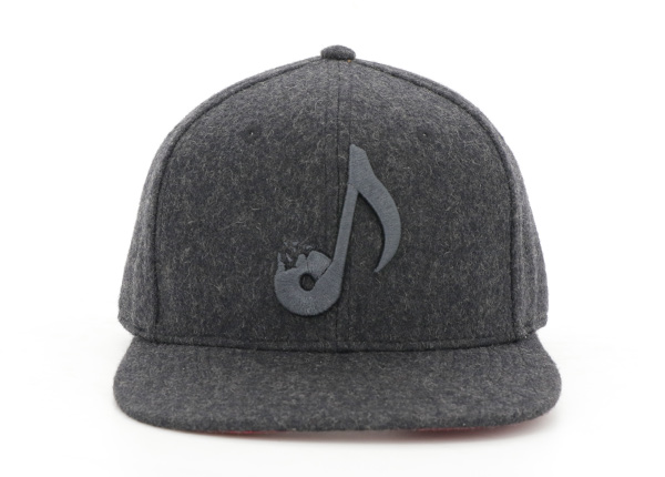 Dark Grey Wool Snapback With Red Underbill Custom Wool Snapbacks